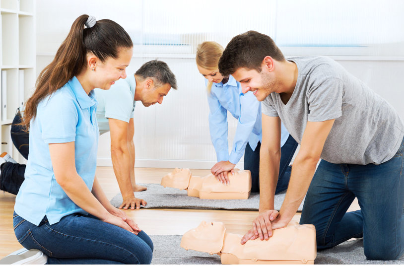 group of people in a cpr class